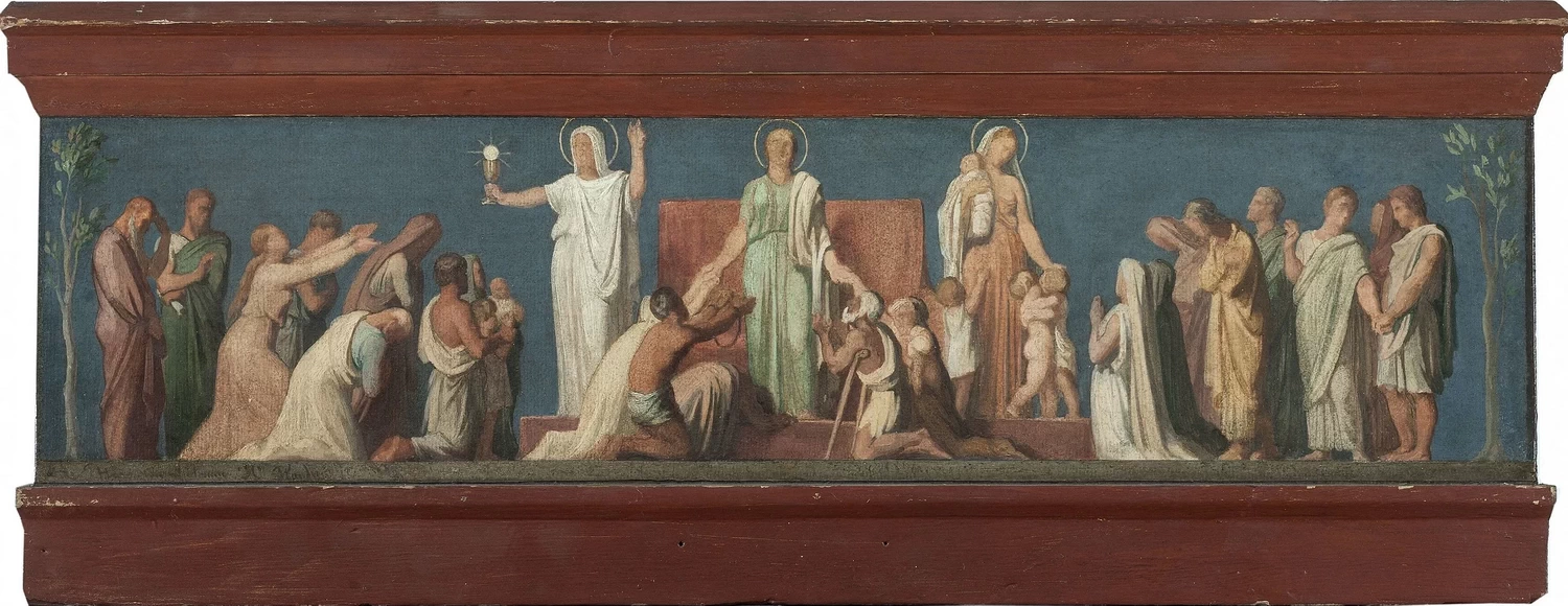 Hippolyte Flandrin - Bozzetto per la chiesa di Saint, Vincent, de, Paul, Le tre virtù teologali, Musée des Beaux, Arts de la ville de Paris